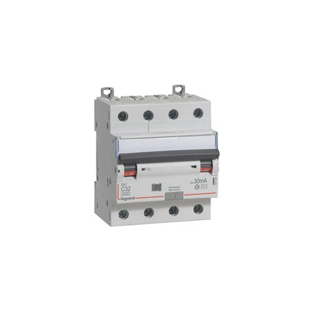 411189 Legrand Disjoncteur différentiel tétrapolaire 32A 30mA type AC - DX³6000 10kA 4P