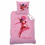 Miraculous Ladybug Shadow Parure de Lit Fille 140x200 cm | Housse de Couette Enfant 1 Personne 140x200 cm + 1 Taie d'oreiller 63