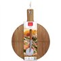 Set a pizza - LIVOO - MES158 - Bois acacia - 30 x 45 cm - 1 roulette a pizza - Poignée avec trou de suspension