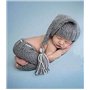 Matissa Ensemble pour nouveau-né fille/garçon au crochet costume pour photo avec bonnet Gris