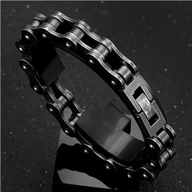 ZENSE - Gourmette chaîne de moto homme acier inoxydable noire vintage ZB0357