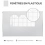 Outsunny Parois latérales de Rechange Barnum tonnelle 3 x 3 ou 3 x 6 m 2 pièces 2 Grandes fenêtres Blanc