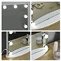 HOMCOM Miroir Maquillage Hollywood Lumineux LED intensité réglable pour Coiffeuse dim. 41L x 13P x 51H