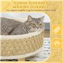 PawHut Panier Rond Chien lit pour Chien canapé pour Animaux sur Pieds Style Cosy Chic Grand Confort Coussin Moelleux intégré Ø 4
