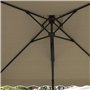 Outsunny Parasol déporté parasol de jardin carré avec pied en croix double toit pour jardin, terrasse, balcon, kaki