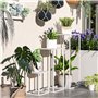 Outsunny Lot de 3 supports pour plantes tabouret à fleurs carré empilables, support pot de fleur en métal pour intérieur et exté