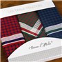 Mouchoirs Tissu Homme Premium 100% Coton Peigné - 45cm x 45cm - 3 Pièces - Modèle A15