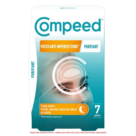 Compeed - purifiants–Patchs anti-imperfections* hydrocolloïdes - Idéal pour une utilisation la nuit- pour zone d'imperfections é