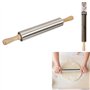 Rouleau de Patisserie Bois et Inox Cuisine Patisserie Ustensile de Patisserie