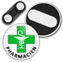 Badgmania Badge Magnétique 3.8cm Caducée Esculape Croix Verte Pharmacie Pharmacien