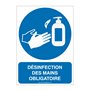 AUA SIGNALETIQUE - Panneau De Signalisation Geste Barrière Désinfection des Mains Obligatoire 4-210x300 mm