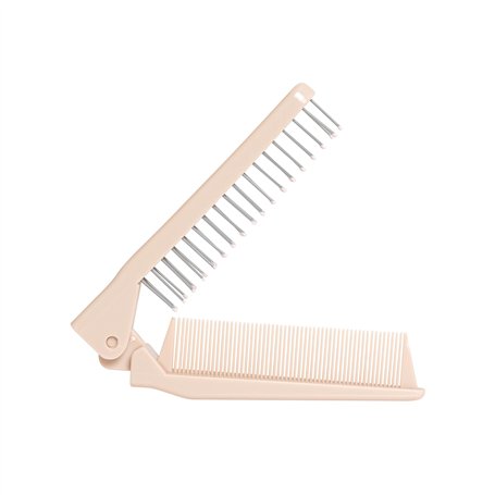 PLIC BEAUTY - Peigne Brosse à Cheveux Pliable- Accessoire de Beauté Compact et Pratique - Idéal pour le Voyage - Couleur Beige -