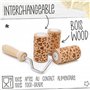 SCRAP COOKING - Kit Cookie Roll avec 3 Mini Rouleaux à Pâtisserie en Bois avec Motifs - Décos Empreintes Gravées en Relief - Mou