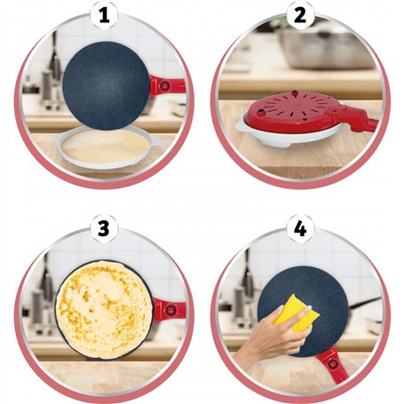 Crêpière Electrique 800 w - Venteo - confort - antiadhérente - facile d'utilisation - idéal crêpes