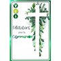68-6006 Carte Félicitations pour ta Communion pour Garçon Fille Croix Chrétienne Catholique Feuillage Champêtre Vert Brillant - 