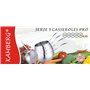 Kamberg - Batterie 5 Casseroles inox 12 / 14 / 16 / 18 / 20 cm - Acier Inoxydable Haute Qualité - Poignée anti chaleur Argent De