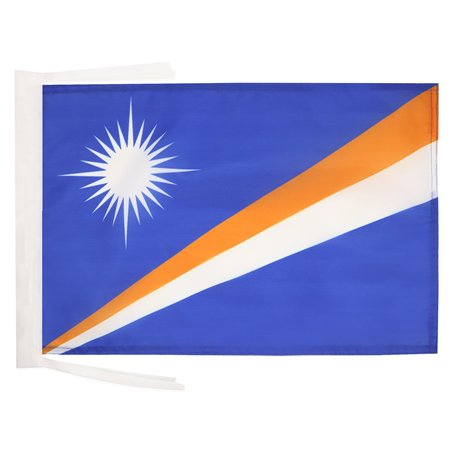 AZ FLAG - Drapeau Iles Marshall - 45x30 cm - Pavillon Marshallais 100% Polyester Avec Deux Cordelettes - 20g