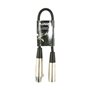 Plugger Adaptateur DMX XLR mâle 3 broches vers XLR femelle 5 broches. Longueur 30 cm. Signal symétrique + masse spécial DMX. Con