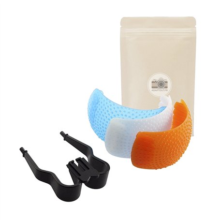 DIFFUSEUR 3 Couleurs pour Flash intégré Pop up Compatible Toutes Marques Canon Nikon PENTAX Fuji Olympus Leica PANASONIC Sigma T