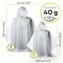 ZENO Poncho Pluie Imperméable Jetable - Pack Familial - Cape de Pluie Femme Homme - Poncho Enfant Transparent avec Capuche - Imp
