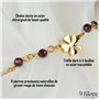 Bracelet en Pierre Naturelle de Grenat Rouge, Lithothérapie pour Femme avec Trèfle Porte Bonheur en Acier Inoxydable. Conçu en F