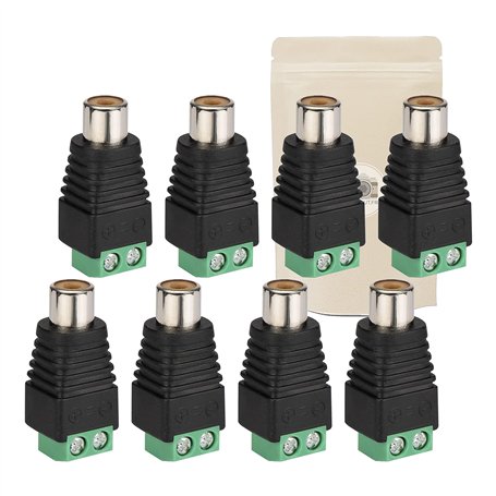 8X Bornier RCA femelle domino coaxial 2 voies sécurité vidéo cctv sans soudure