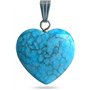Felicidade Pendentif Cœur en Turquoise Naturelle - Bijou Élégant et Apaisant en Pierre Semi-Précieuse Cadeau Énergétique