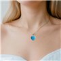 Felicidade Pendentif Cœur en Turquoise Naturelle - Bijou Élégant et Apaisant en Pierre Semi-Précieuse Cadeau Énergétique
