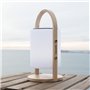 Lampe enceinte bluetooth sans fil - LUMISKY - WOODY PLAY - H37 cm - Poignée bois - LED blanc et multicolore dimmable