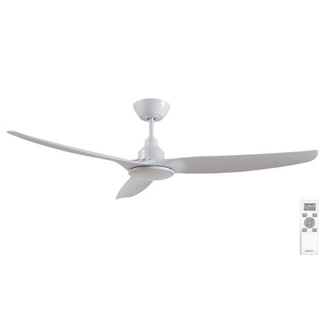 Fanelite - Brasseur d'air 132 cm blanc FANDC52LN - Moteur DC 18W - Lumière LED 20W dimmable 3 couleurs - Télécommande - 3 pales