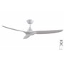 Fanelite - Brasseur d'air 132 cm blanc FANDC52LN - Moteur DC 18W - Lumière LED 20W dimmable 3 couleurs - Télécommande - 3 pales