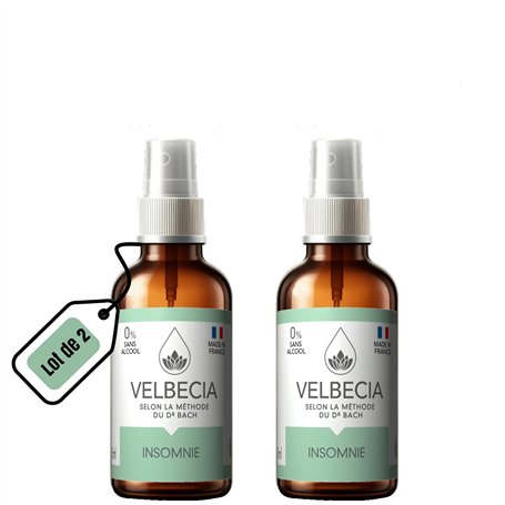 Velbecia® - Fleurs du Dr Bach Insomnie 30 ml +1 OFFERT - SANS ALCOOL - Sommeil agité