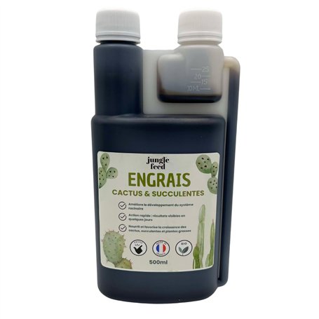 Jungle Feed Engrais Liquide Cactus et Succulentes - 500ml - Made In France - 100% bio