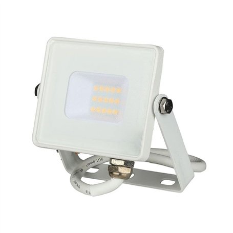 V-TAC 429 Projecteur 10W sécurité extérieur étanche avec Verre Gris Corps Blanc Samsung LED IP65 6400K 800 lumens