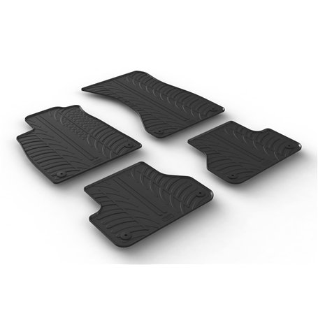 Gledring Set tapis de caoutchouc compatible avec Audi A4 11/2015- (T profil 4-pièces + clips de montage)