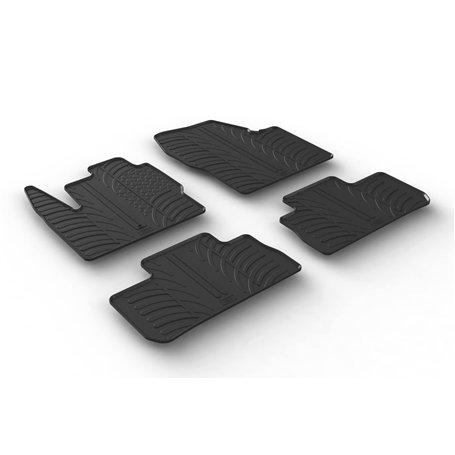 Gledring Set tapis de caoutchouc compatible avec Landrover Freelander II 2007- (T profil 4-pièces + clips de montage)
