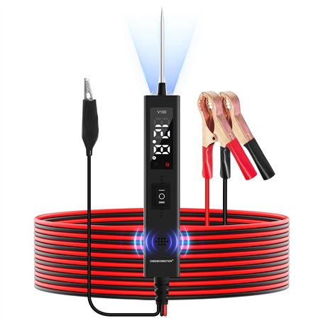 Testeur de tension pour voiture - 6 V-32 V CC - Testeur de circuit de voiture avec échantillon de courant - Écran numérique pour