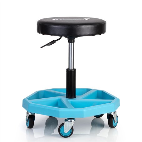 HAZET Siège de travail 195N-4 - Structure tubulaire carrée stable - 5 roulettes de 75 mm - Hauteur réglable de 430 à 550 mm - Ch