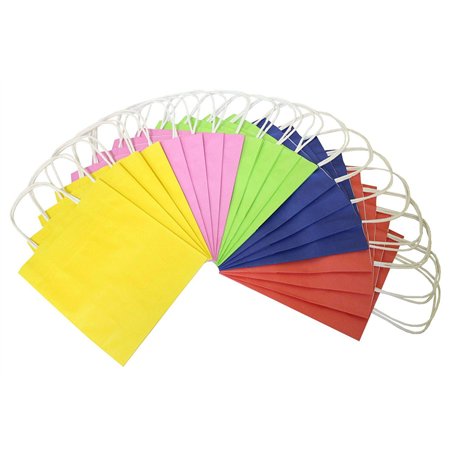 folia 21209/10 Lot de 10 sacs cadeaux en papier kraft Couleurs assorties Env. 12 x 5