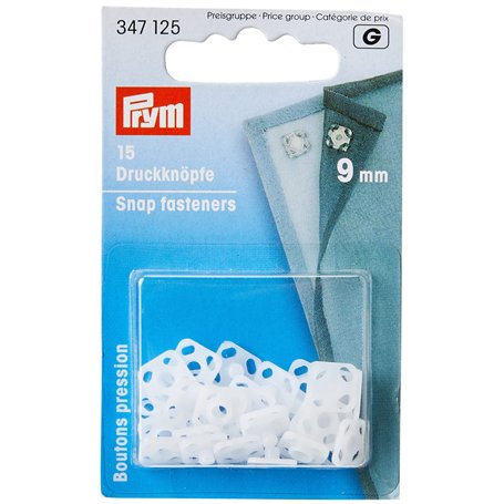 Prym Fermetures À Pression Carrées en Plastique À Coudre 15 Pièces