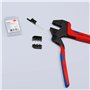 Knipex Pince à sertir universelle pour matrices de sertissage interchangeables brunie, avec gaines bi-matière 200 mm 97 43 200