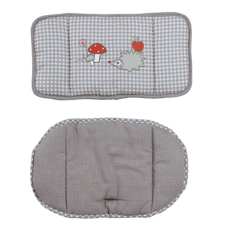 roba Coussin de Chaise Haute Adam et Eule en 2 Pièces - Réducteur de Siège Confortable - Imprimé Hérisson - Gris