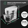 Profi Cook Robot de cuisine avec bol XXL de 12 L | Pétrin avec moteur Longlife Pro de 2500W | Boîte de vitesses en métal et écra