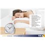 TFA Dostmann Réveil Radio analogique Sunrise, 60.1513.02, Mouvement d'horloge Silencieux, Alarme de réveil avec Fonction Snooze,