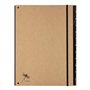 Pagna Classeur à pupitres pur 12 compartiments en caoutchouc noir recyclé recouvert de papier kraft naturel