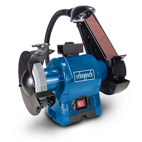 Scheppach Touret Mixtes BGS700 | Puissance 250W | Disque abrasif- Ø 150mm | Longueur de la bande abrasive 686mm - largeur 50mm |