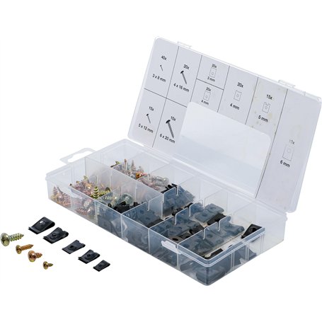 BGS 8114 | Assortiment d’agrafes et vis de carrosserie | 170 pièces