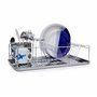Relaxdays Égouttoir à Vaisselle en acier inoxydable chromé avec bac de récupération d'eau et porte couverts 33 x 48 x 12 cm pani