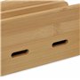 relaxdays Station de Recharge en Bambou, Plusieurs appareils, tablettes & Smartphone, câble, 10x22,5x15 cm, Nature