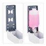 Relaxdays Distributeur de Savon Mural, Lot de 2, Porte-Savon Liquide avec Pompe, HLP : env. 19x8x8 cm, Blanc/Gris